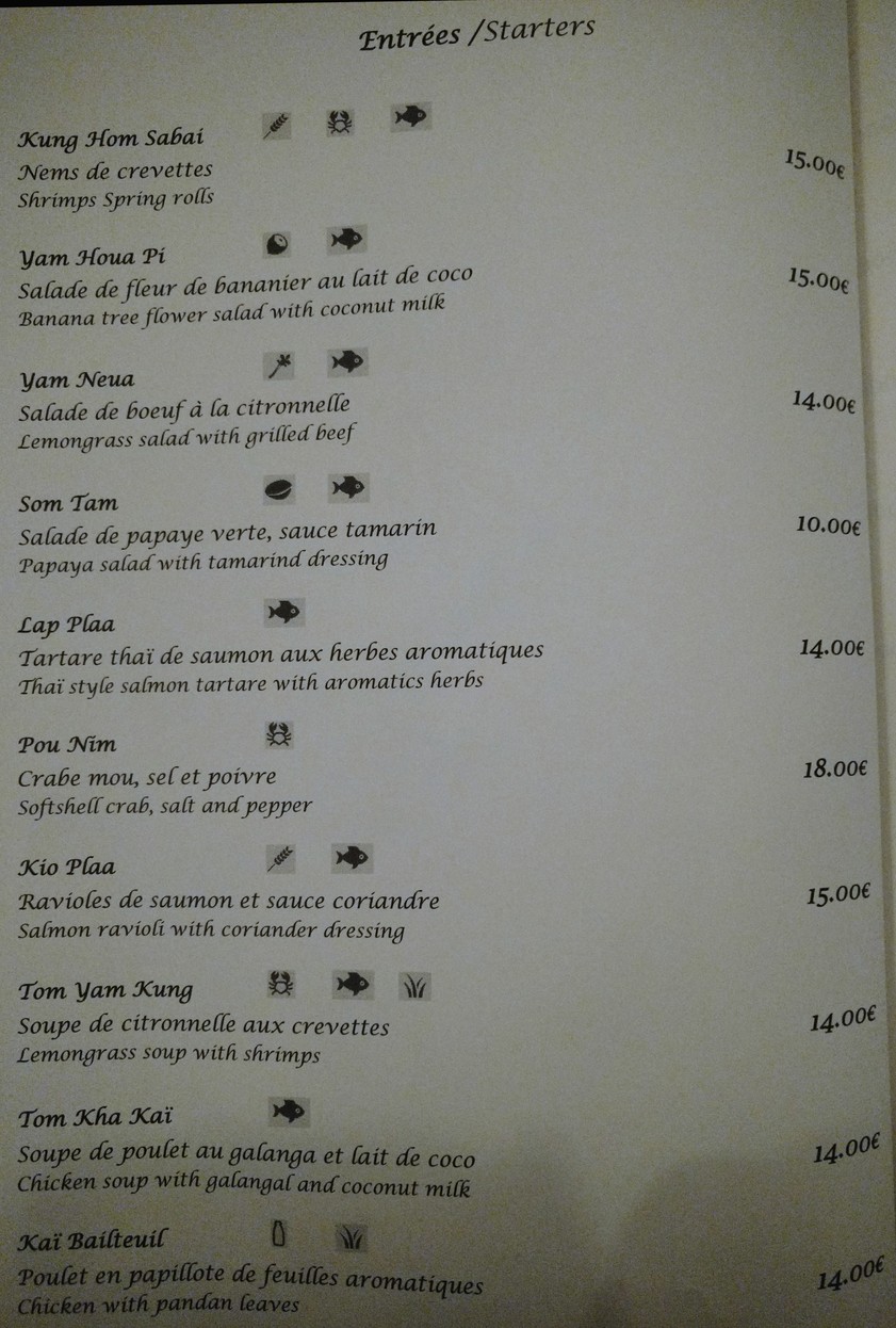 Aux Trois Nagas menu 1