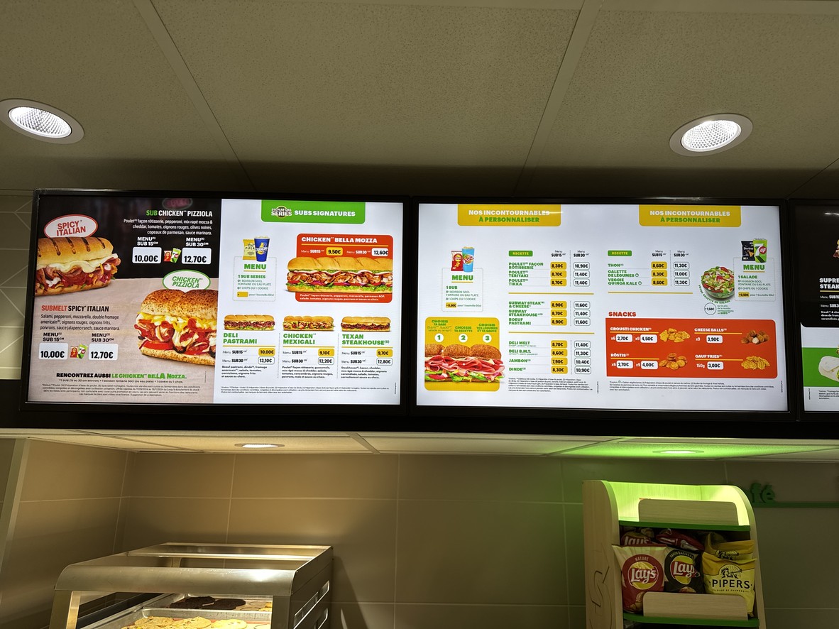 Subway menu 2