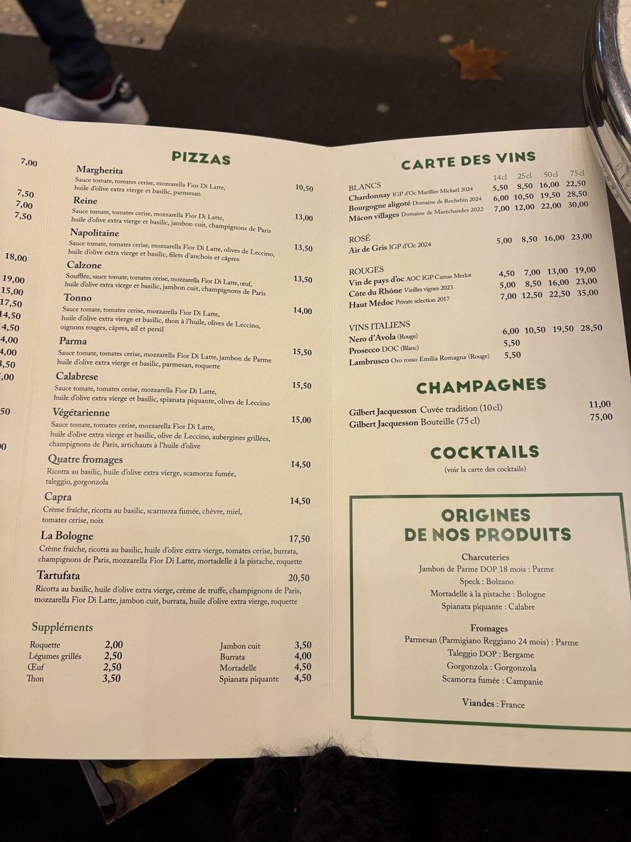 Au Métro menu 3