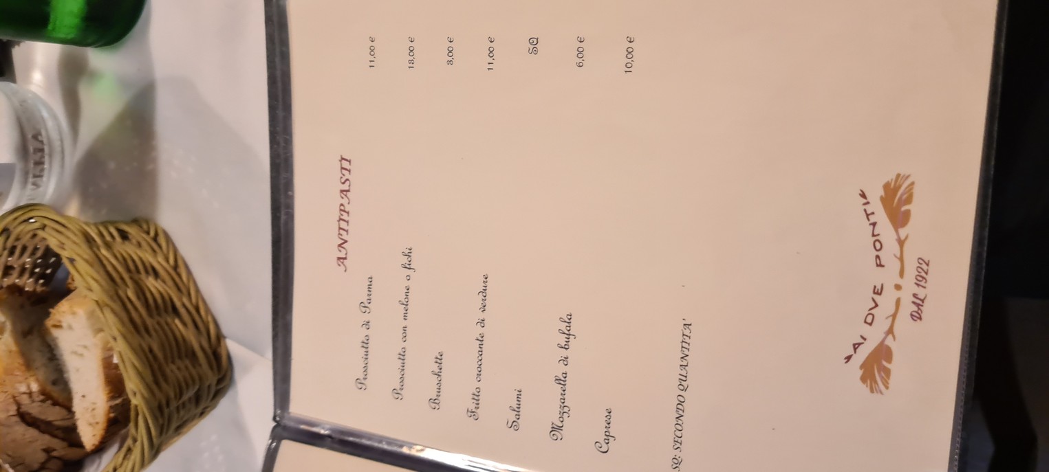 Trattoria Ai Due Ponti menu 1