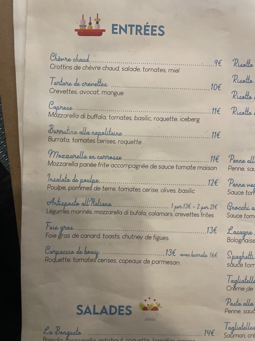 Bon Gusto menu 1