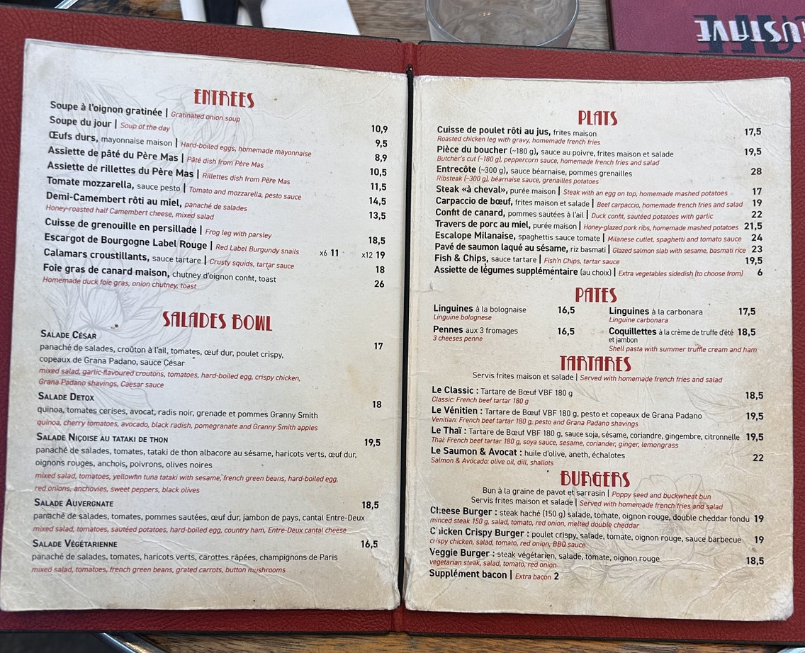 Bar Gustave menu 2