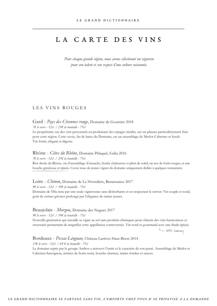 Le Grand Dictionnaire menu 4