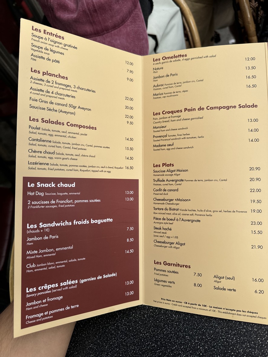 Café L'Arsenal (EURL) menu 1