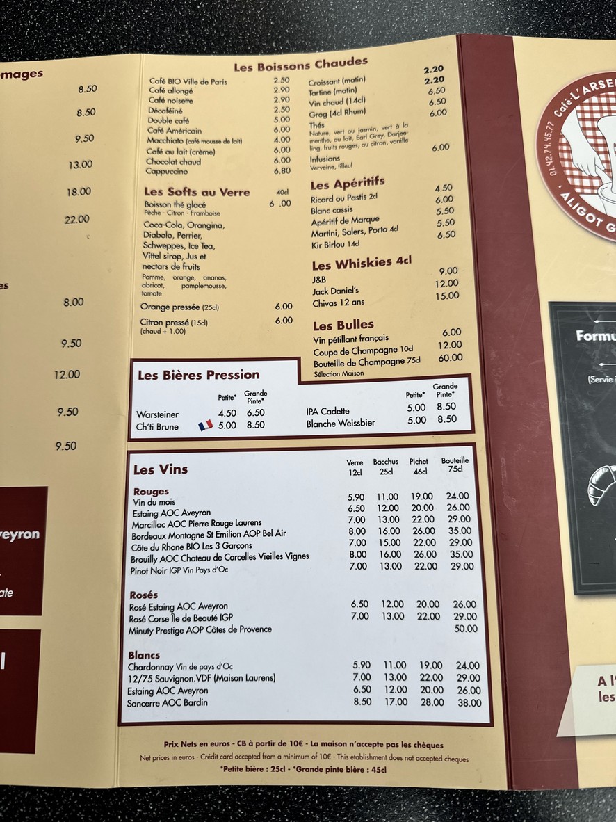 Café L'Arsenal (EURL) menu 4