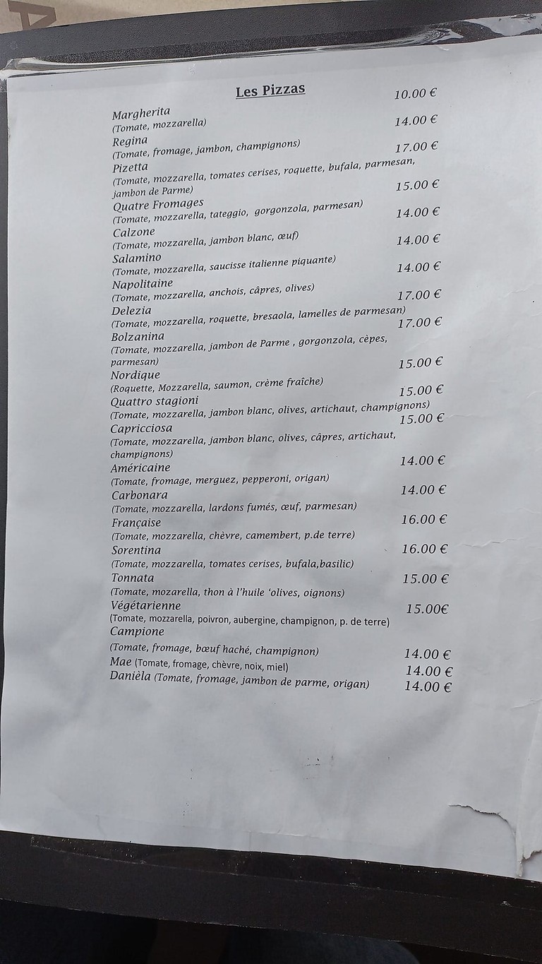 Le Girafon menu 2