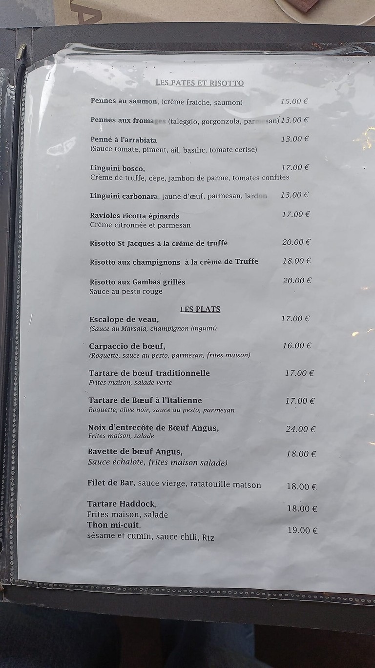 Le Girafon menu 3