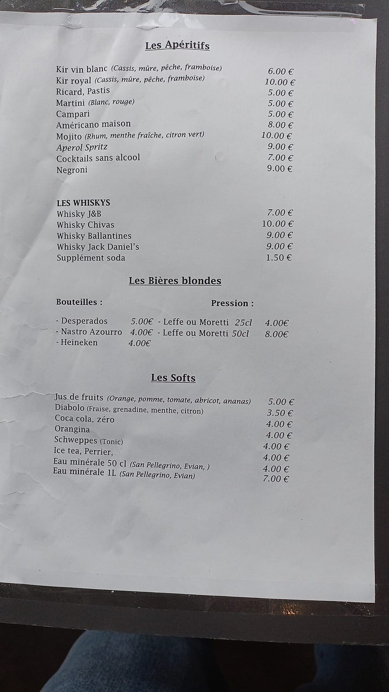 Le Girafon menu 4