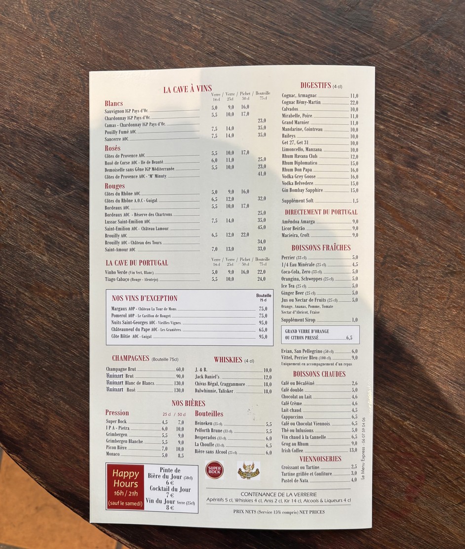 La Grange menu 2