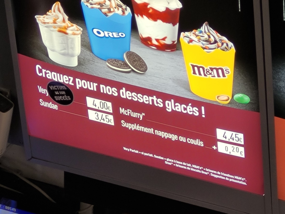 McDonald's menu 3