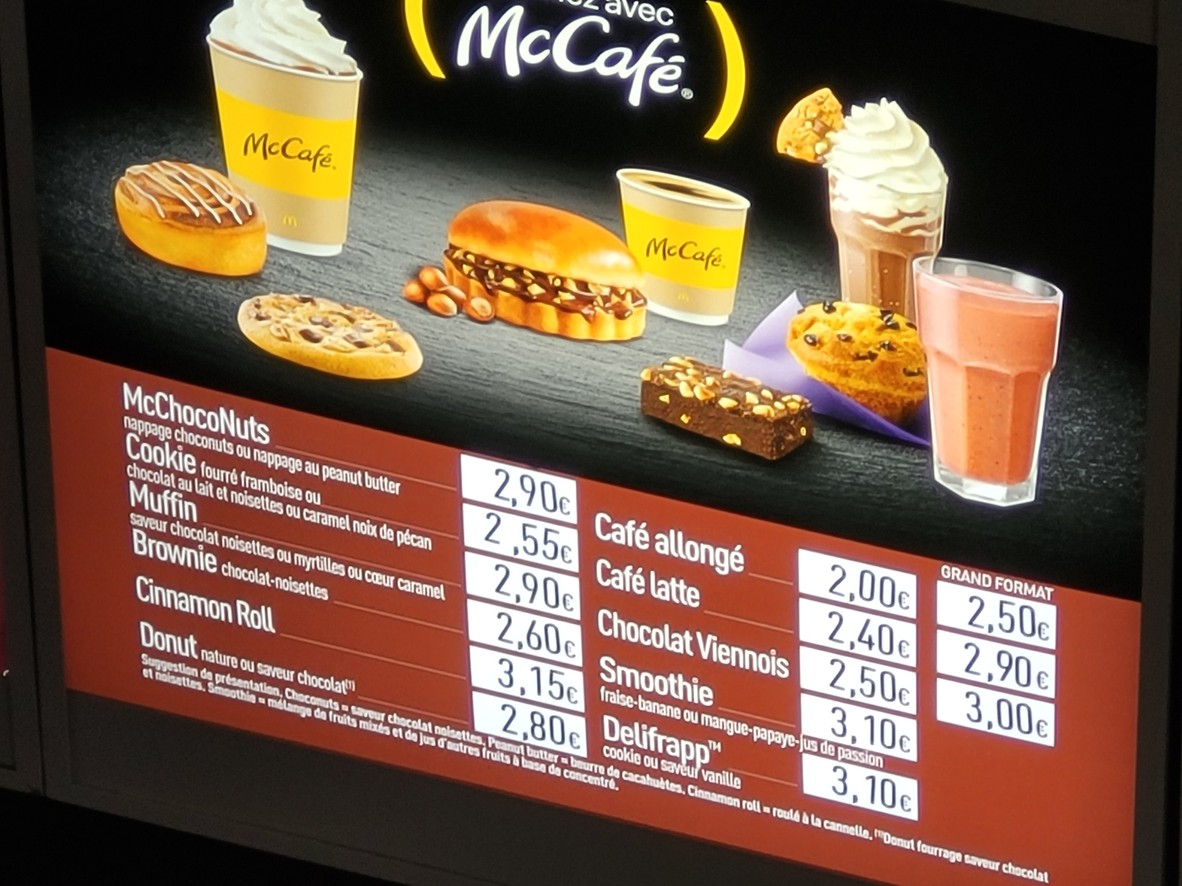 McDonald's menu 4
