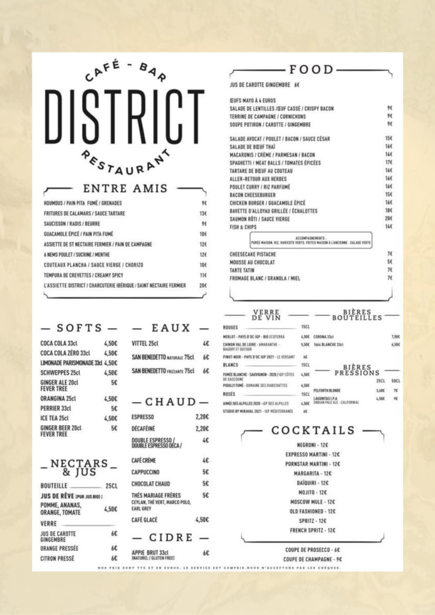 District menu 1
