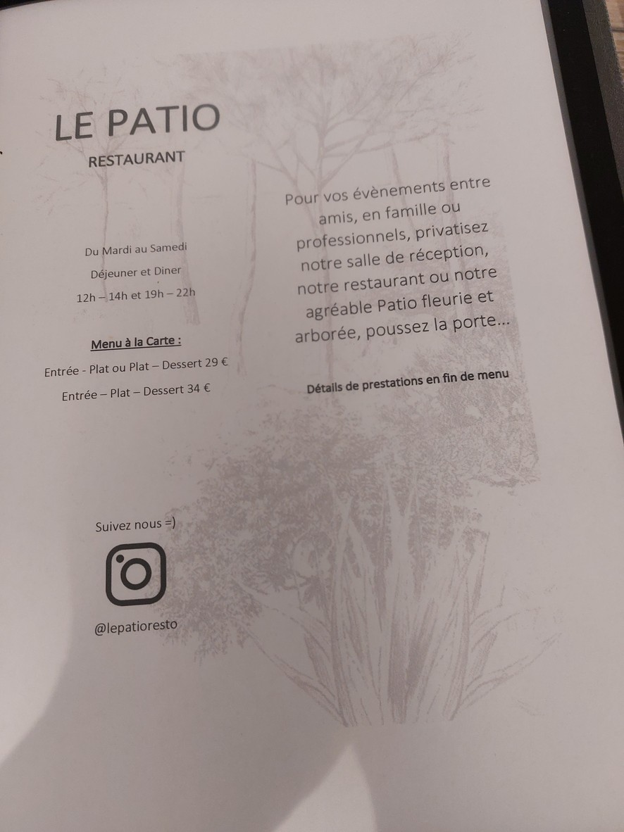 Tigre La Garenne Colombes menu 1