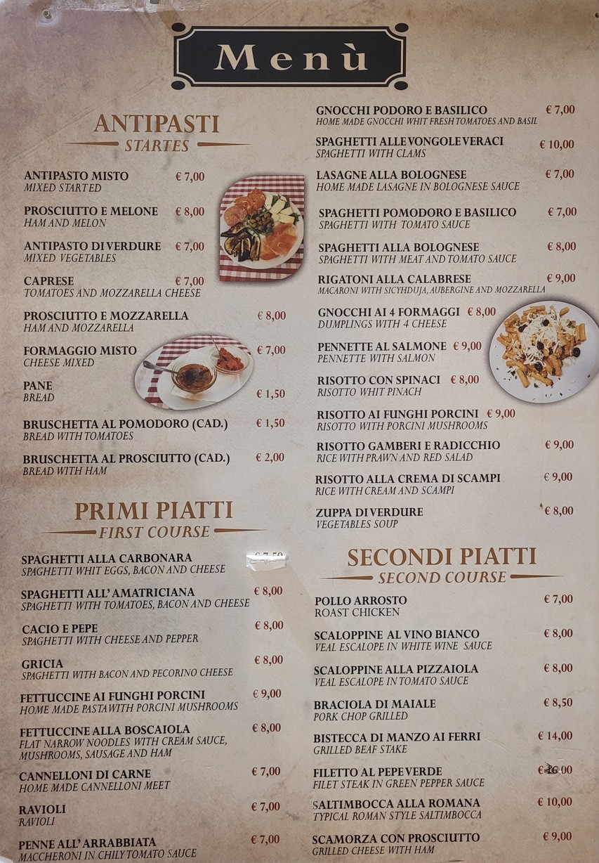 Pizzeria Andrea menu 1