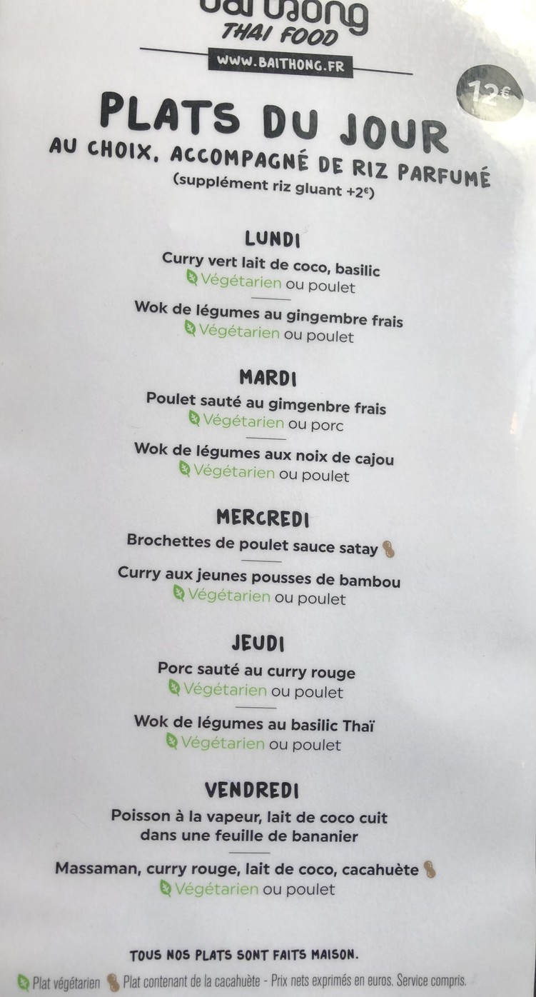 Bai Thong menu 2