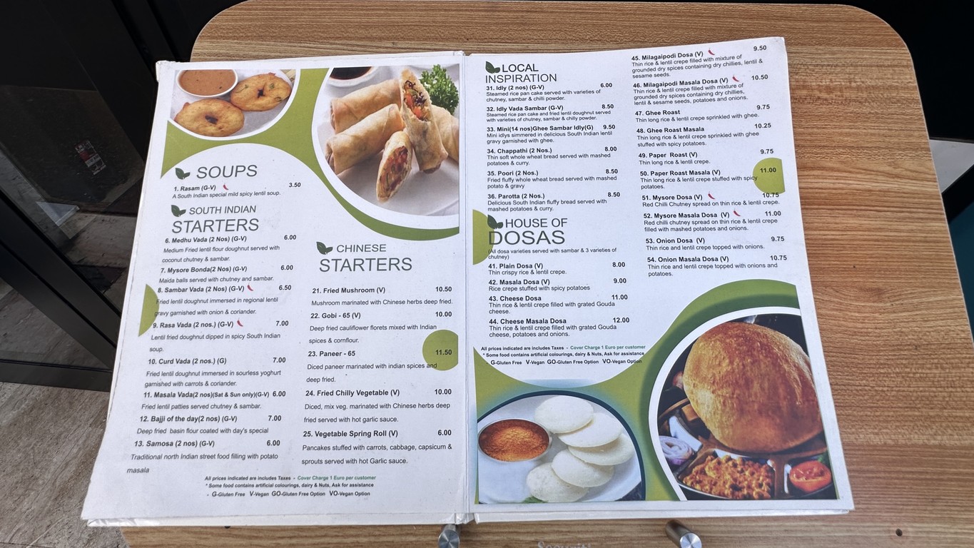 Saravanaa Bhavan menu 1