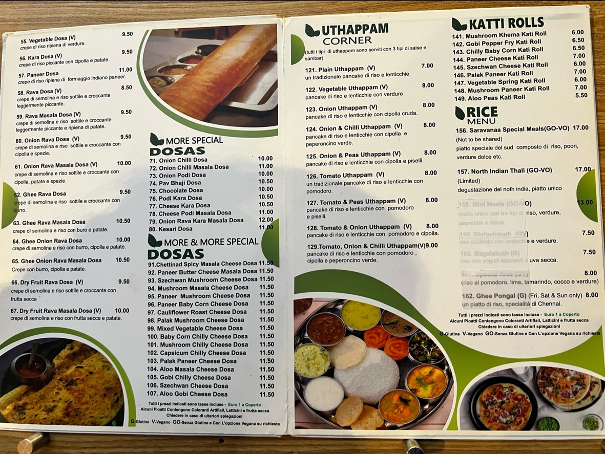 Saravanaa Bhavan menu 2
