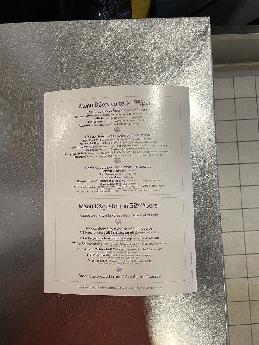 Mimi Thaï menu 3