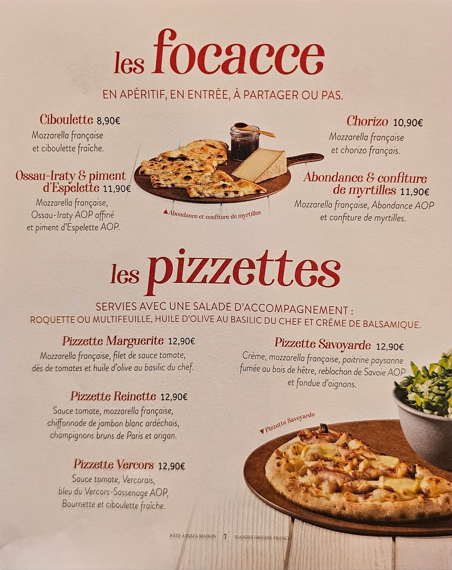 Basilic & Co - pizzas de terroirs - Suresnes menu 1