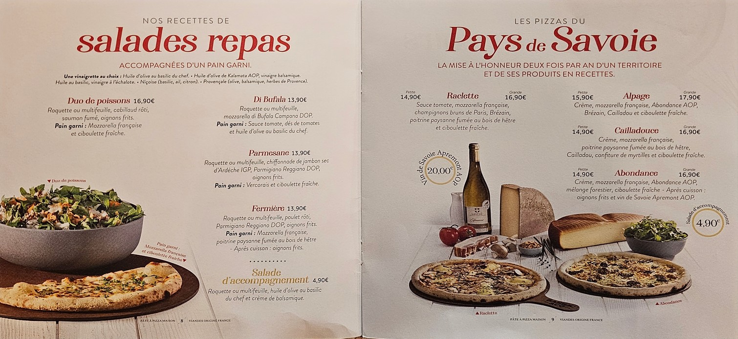 Basilic & Co - pizzas de terroirs - Suresnes menu 2