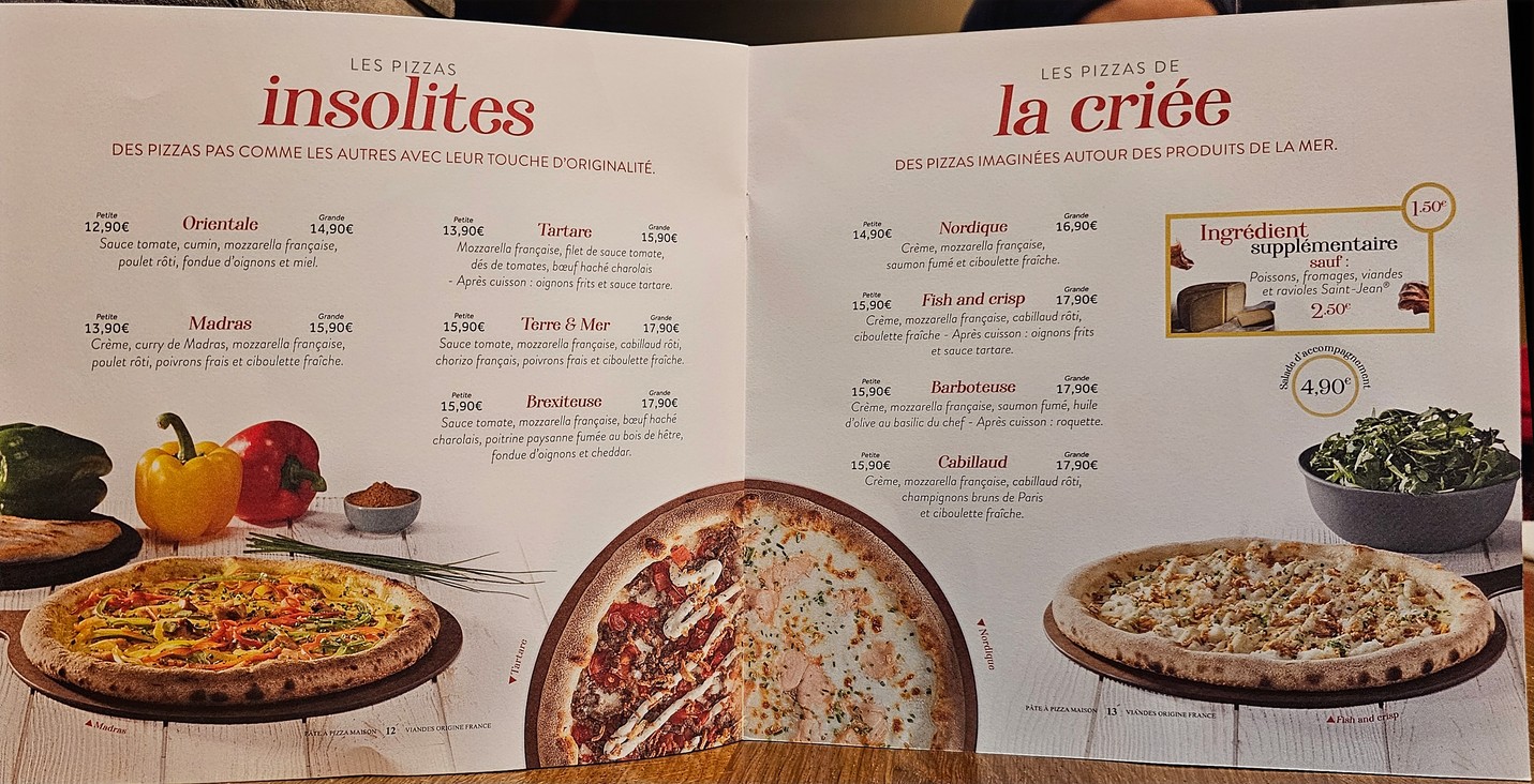 Basilic & Co - pizzas de terroirs - Suresnes menu 3