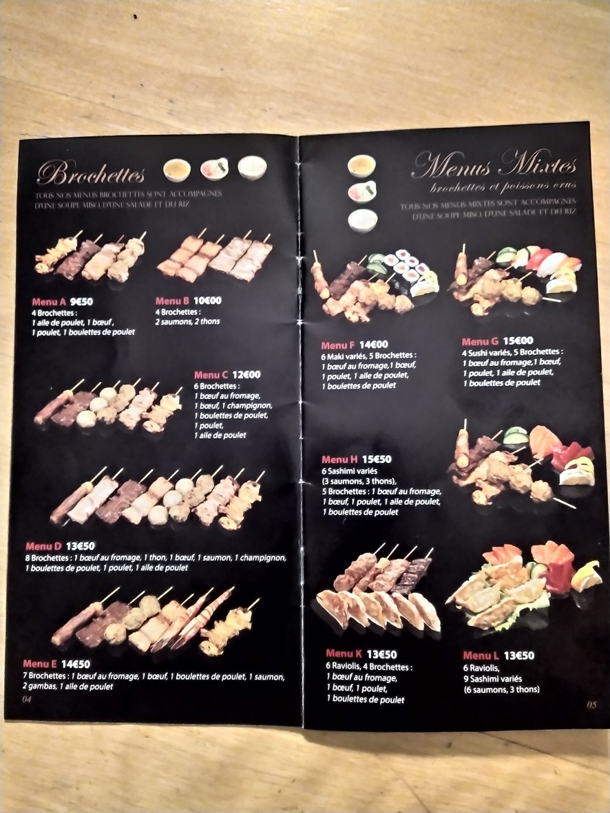 Lilas Exquis menu 1