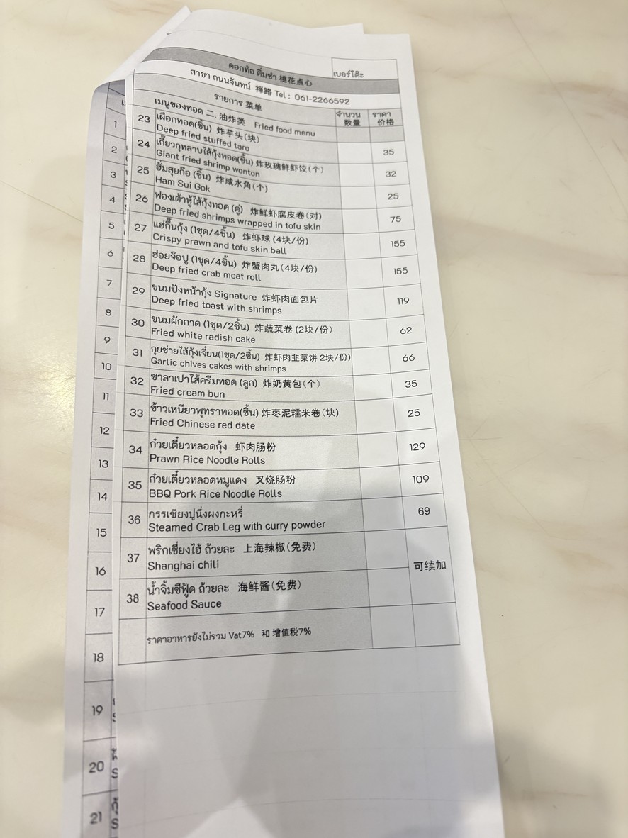 ดอกท้อ ติ่มซำ x เทียนหยก 桃花点心 Doktoh Dim Sum menu 2
