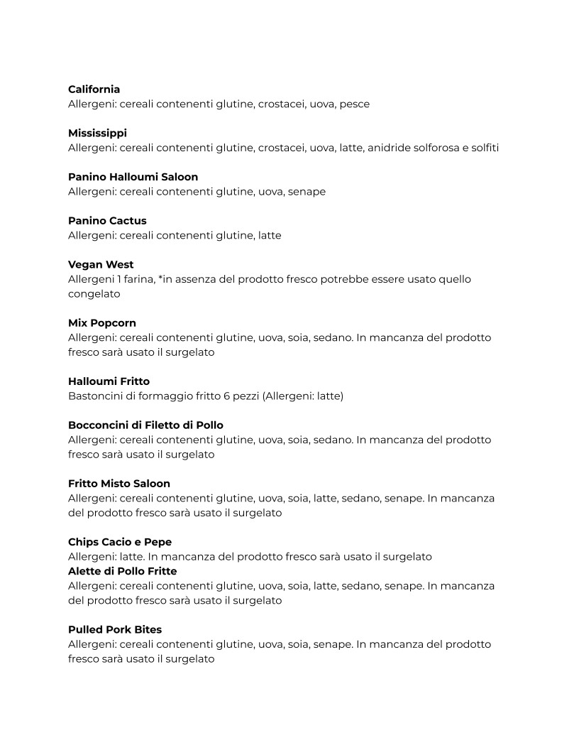 Saloon del Panino - Portuense menu 5