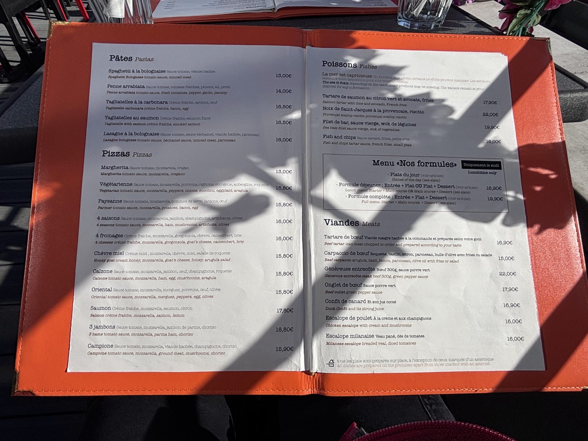 Restaurant LES ARTISANS menu 2