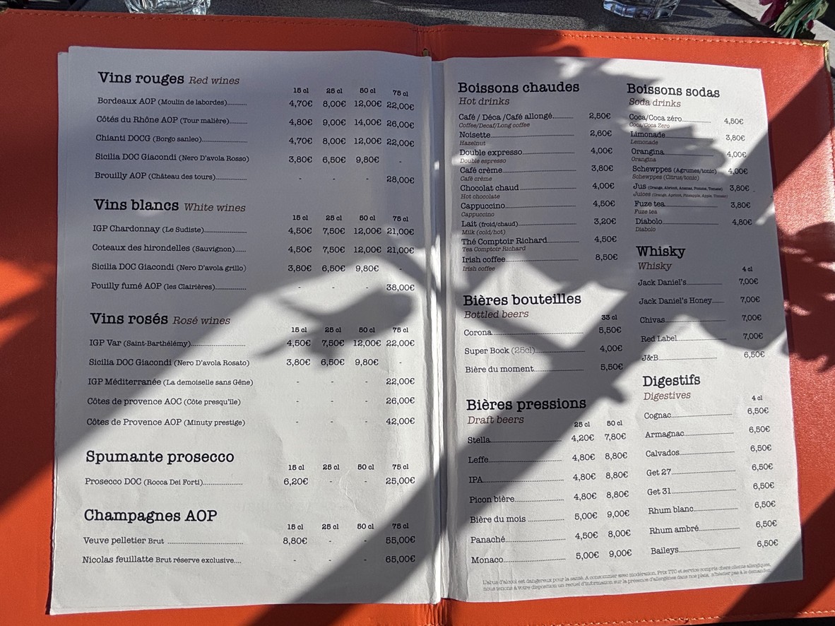 Restaurant LES ARTISANS menu 5