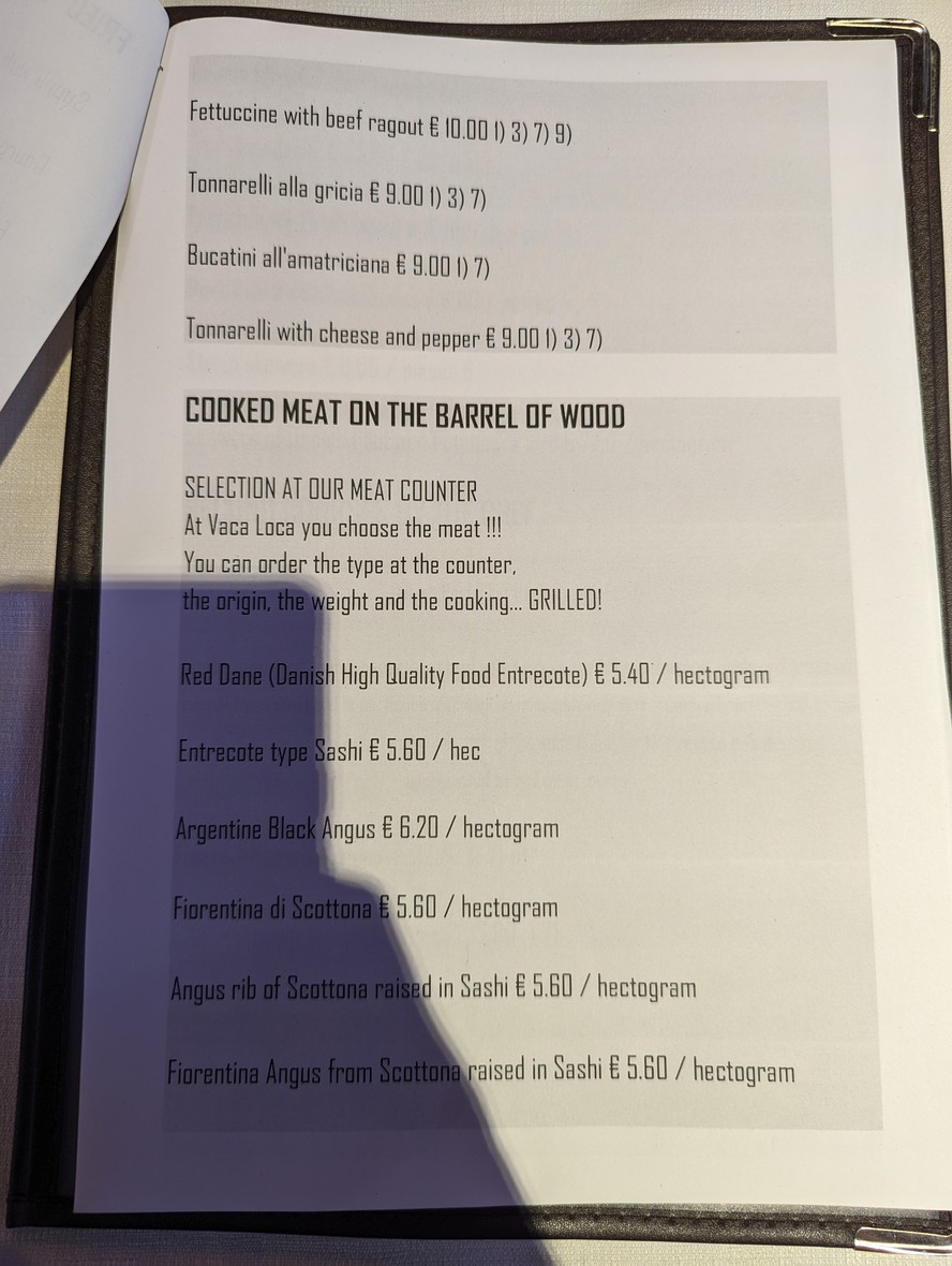 Ristorante Vaca Loca menu 3