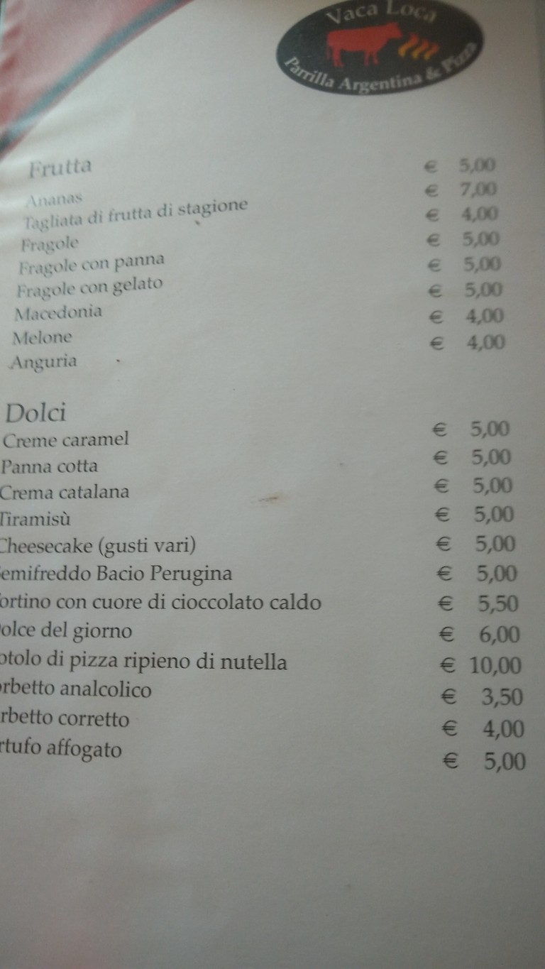 Ristorante Vaca Loca menu 8