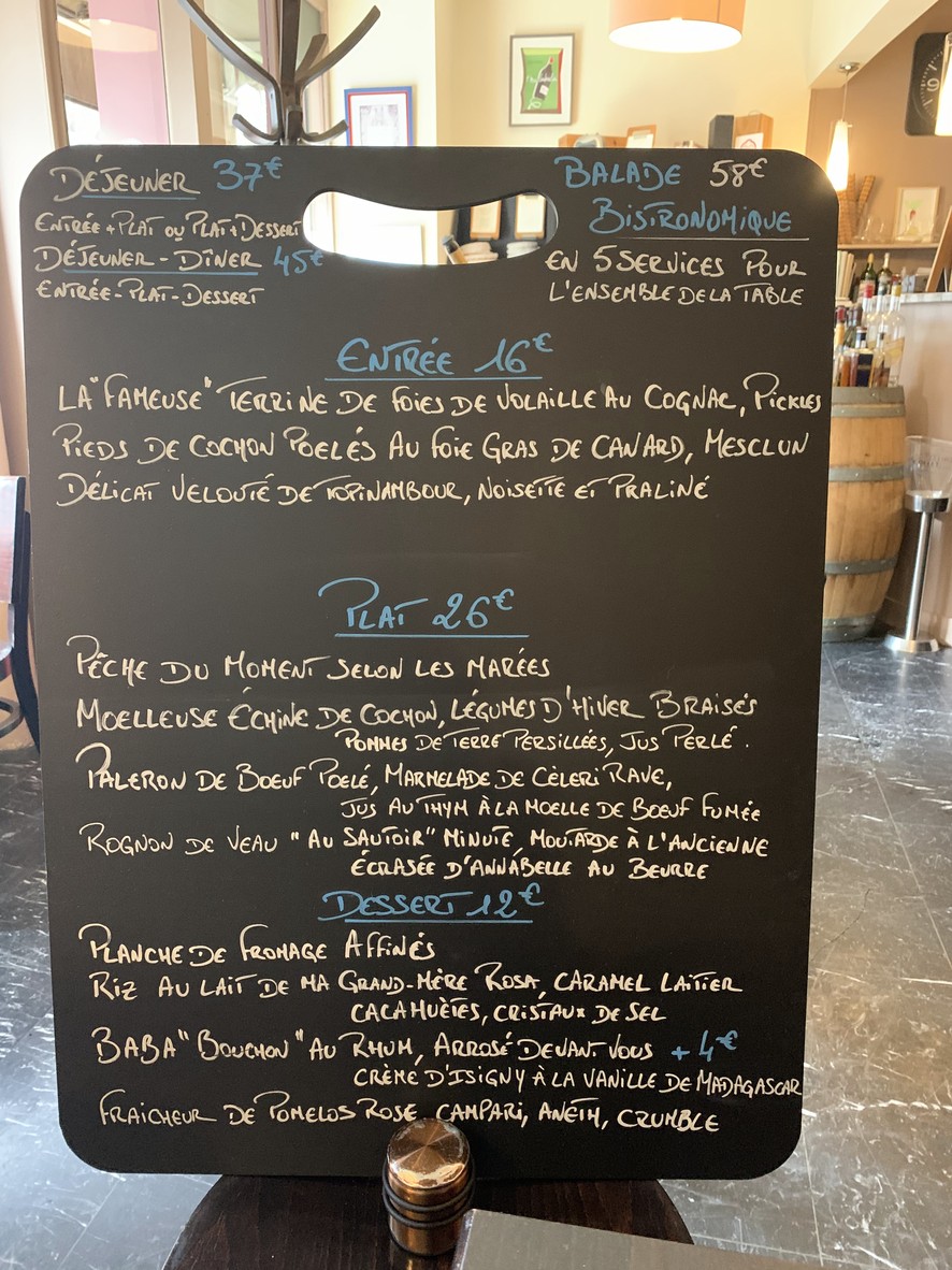 Le Radis Beurre menu 1
