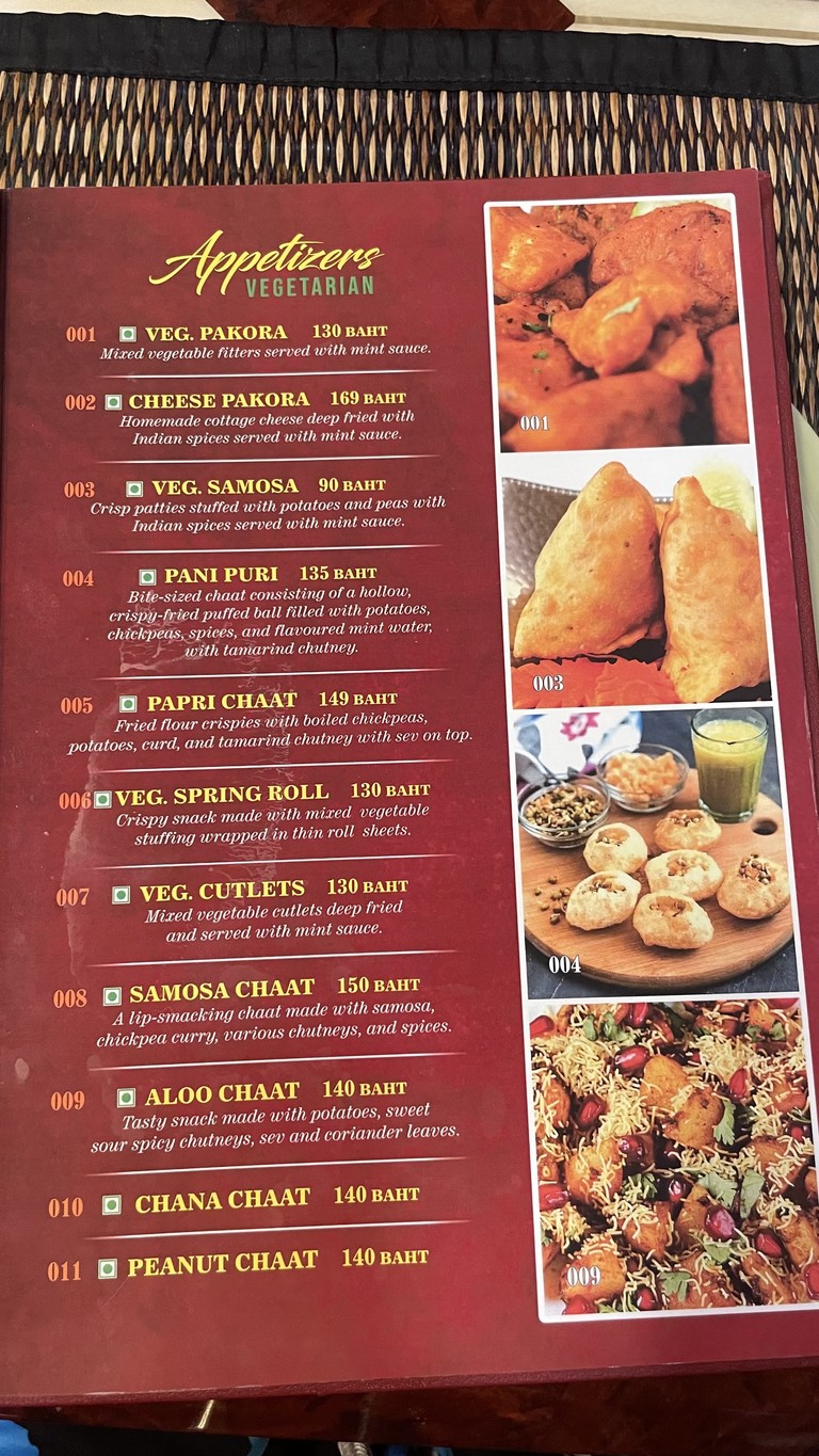 Test of India Restaurant menu 1