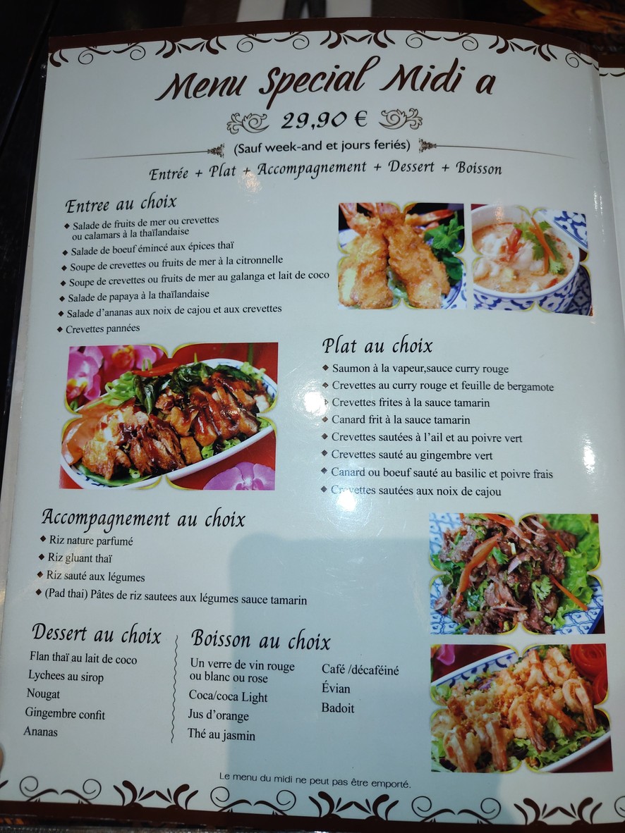 Ayothaya menu 1