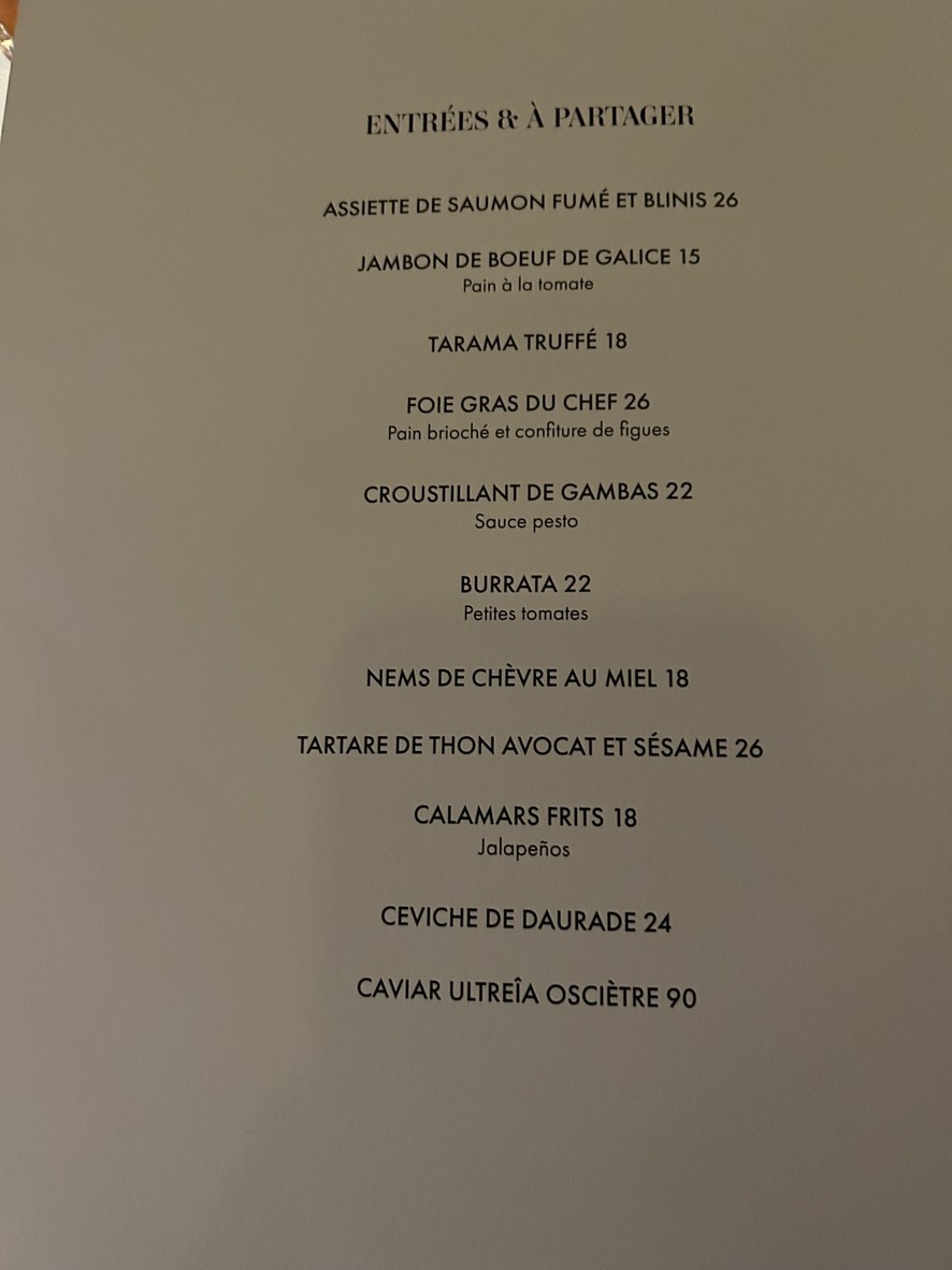 Franky's Bar menu 1