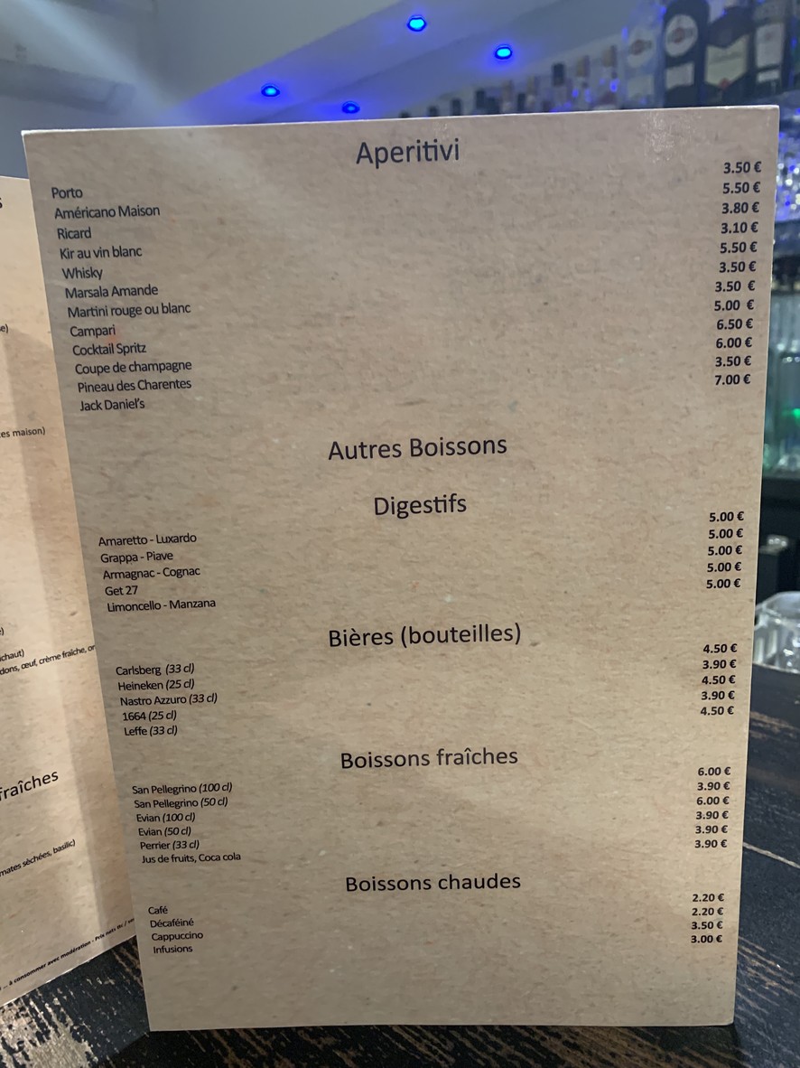 Le Vivaldi menu 2
