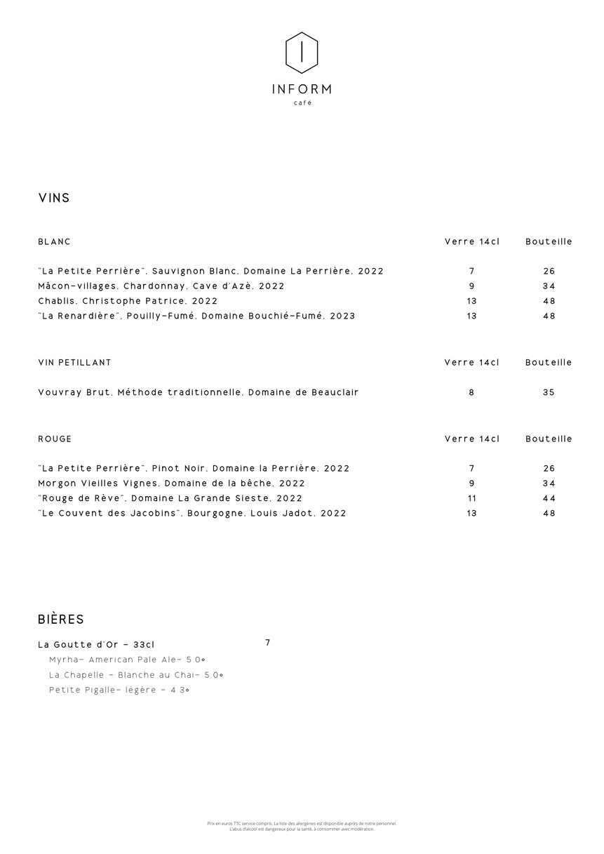 Inform Café menu 3
