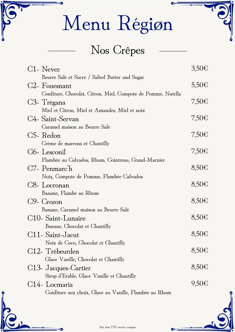 Regiøn (Restaurant, crêperie café & bubble Tea) menu 5