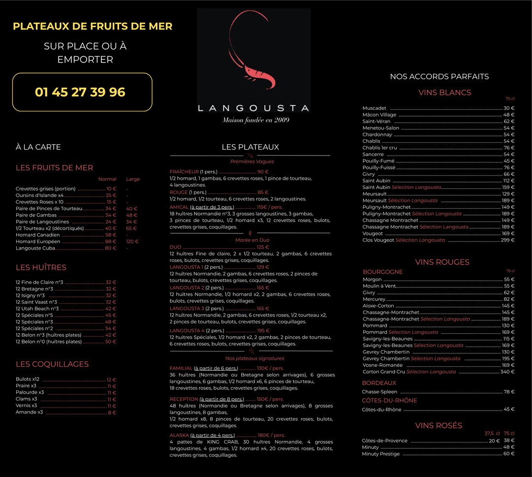 Langousta menu 1