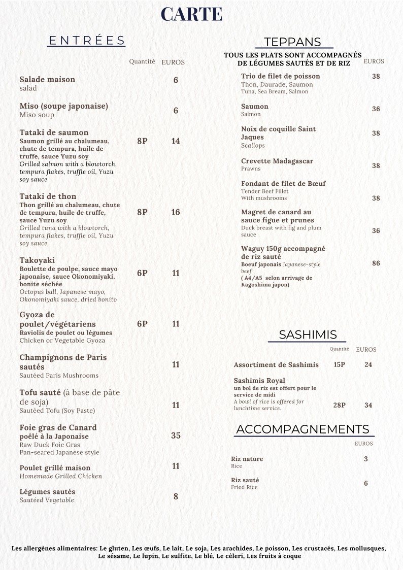 kokohana menu 1