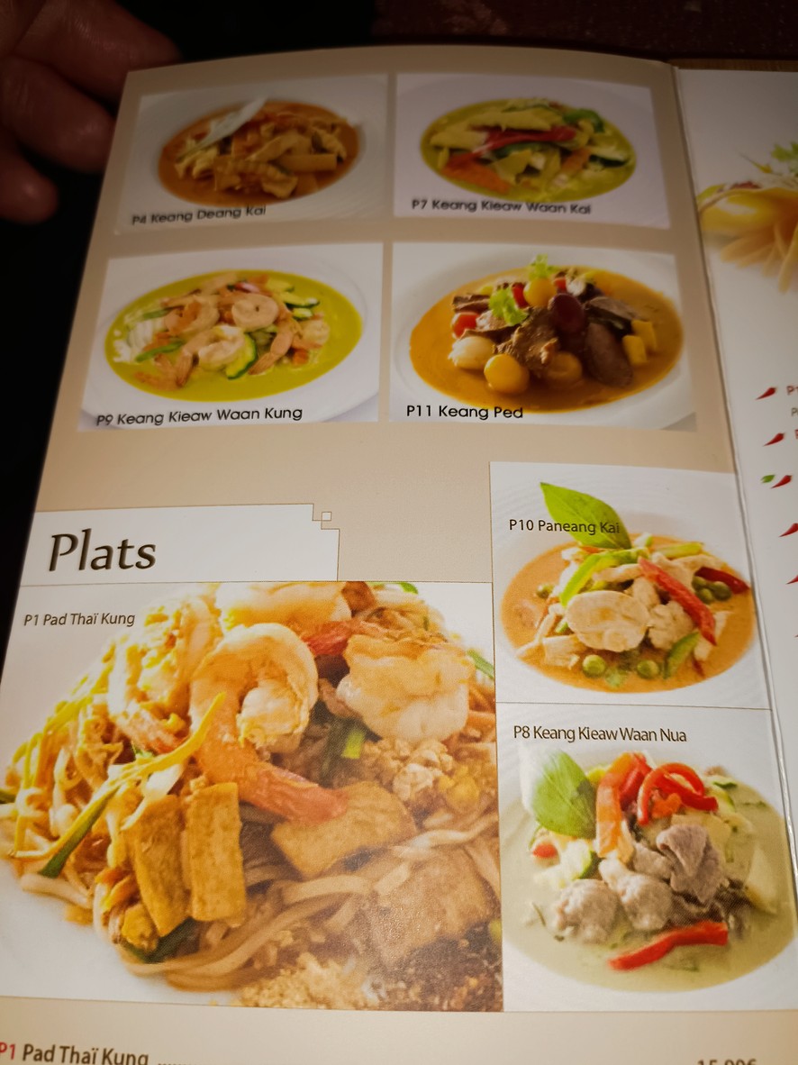 Légende Thaï menu 2