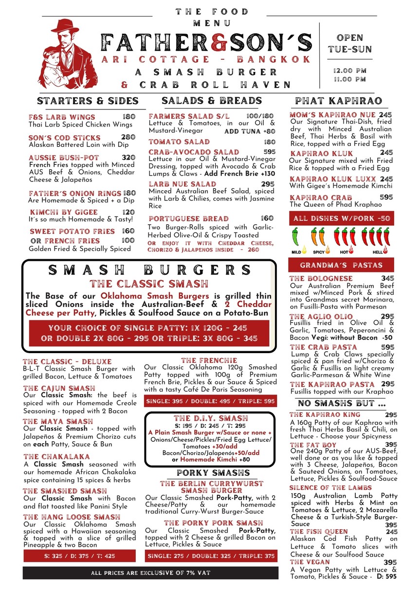 Father & Son´s - Ari Cottage menu 1