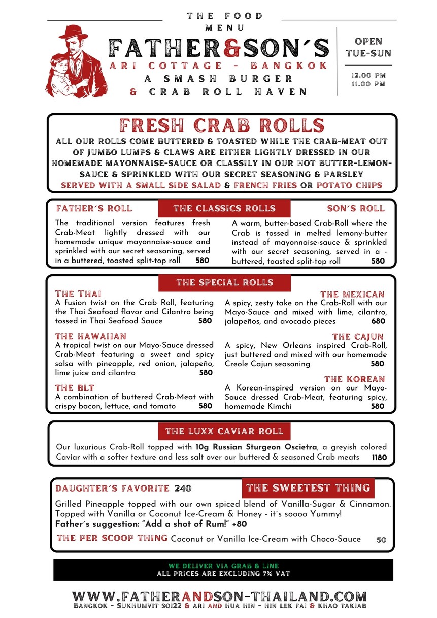 Father & Son´s - Ari Cottage menu 2