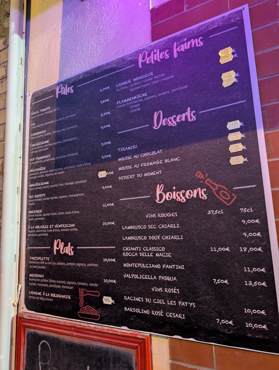 Pizza de Roissys menu 1