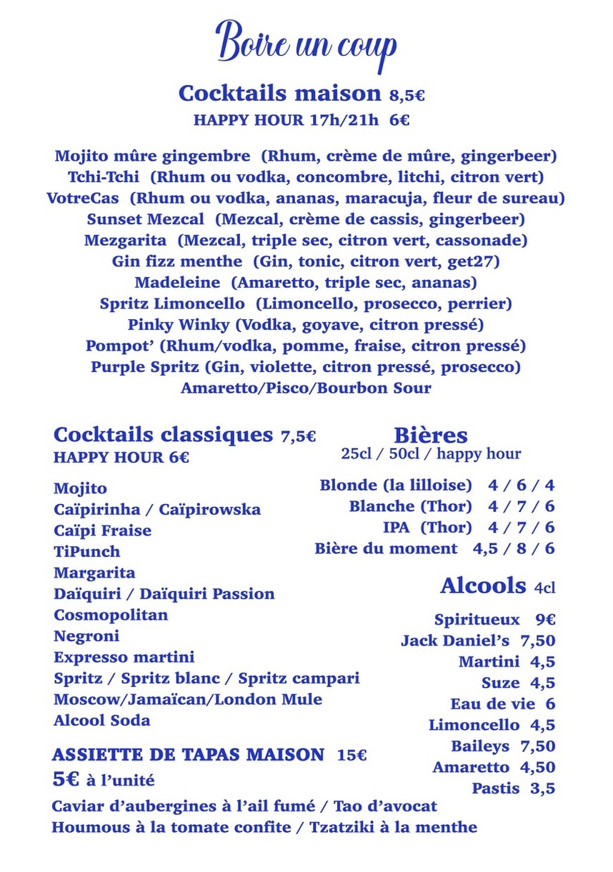 Les Frères Laumière menu 3