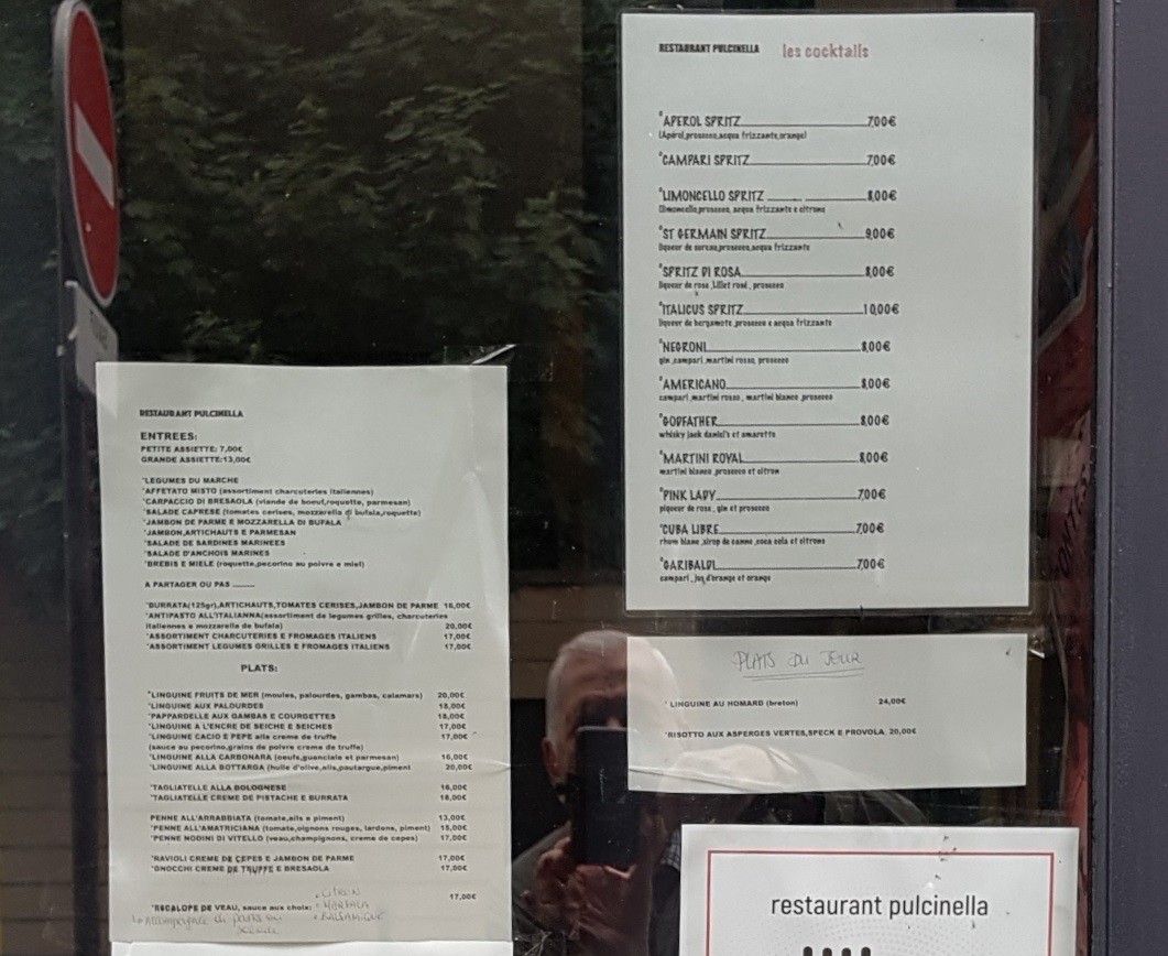 Ristorante Pulcinella menu 1