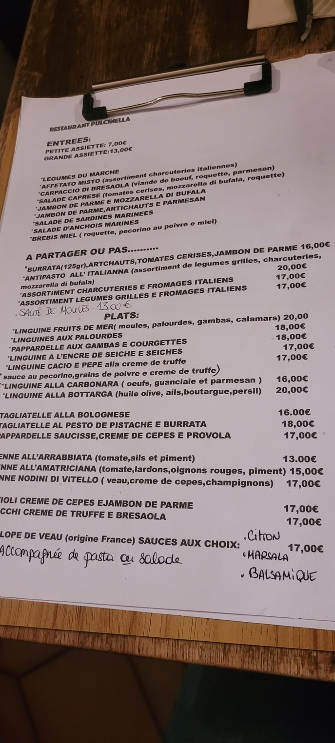 Ristorante Pulcinella menu 2