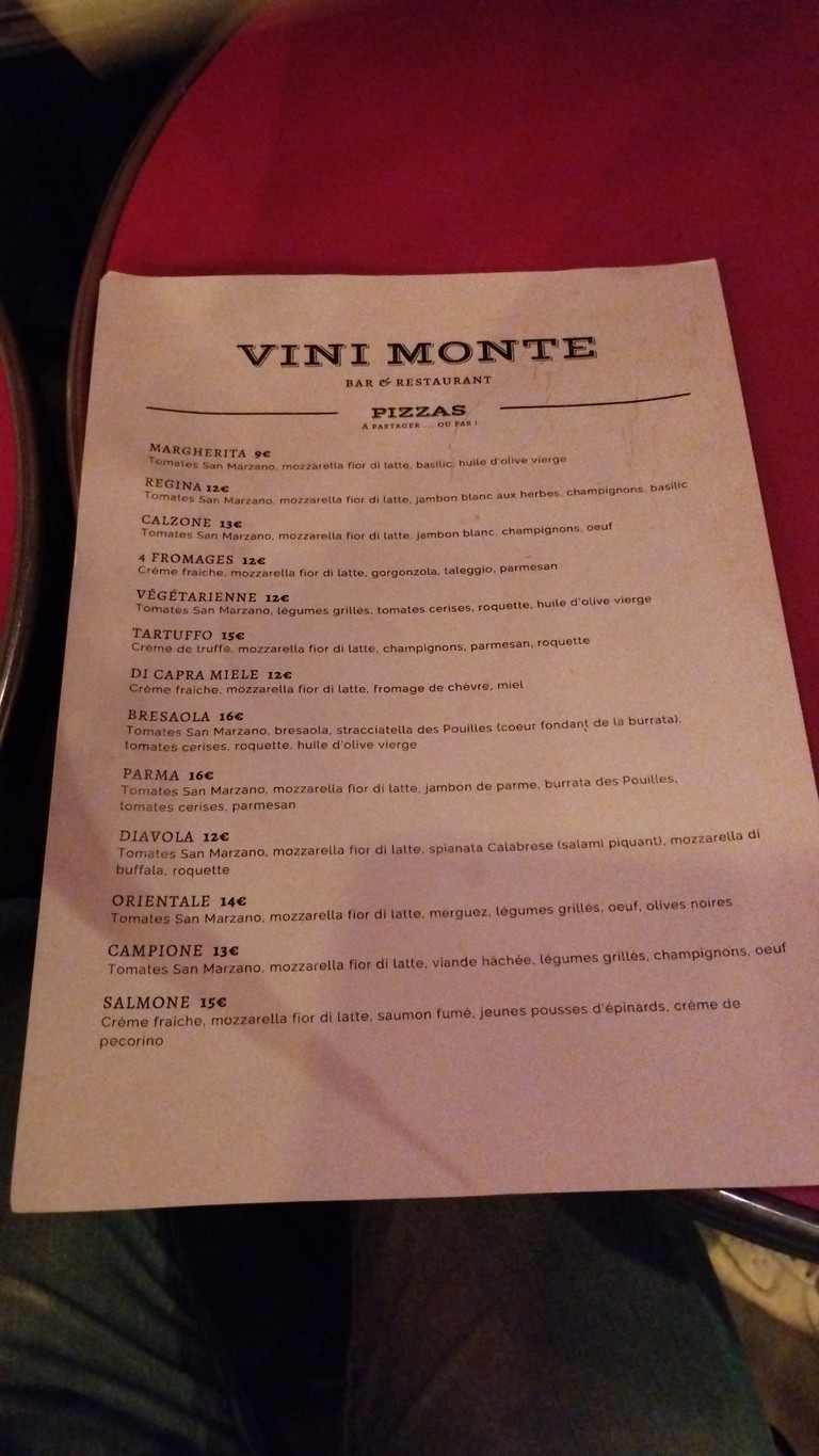 VINI MONTE menu 2