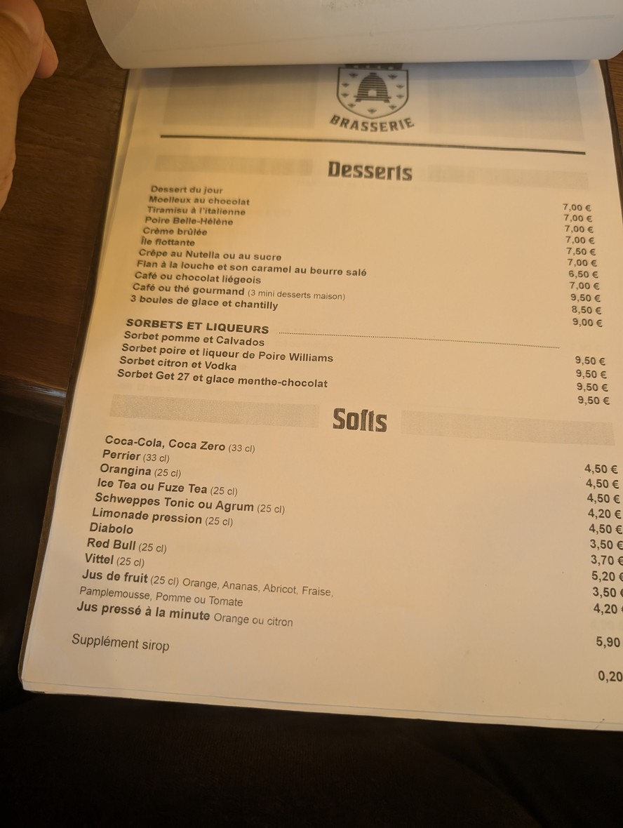 La Fabrique menu 4